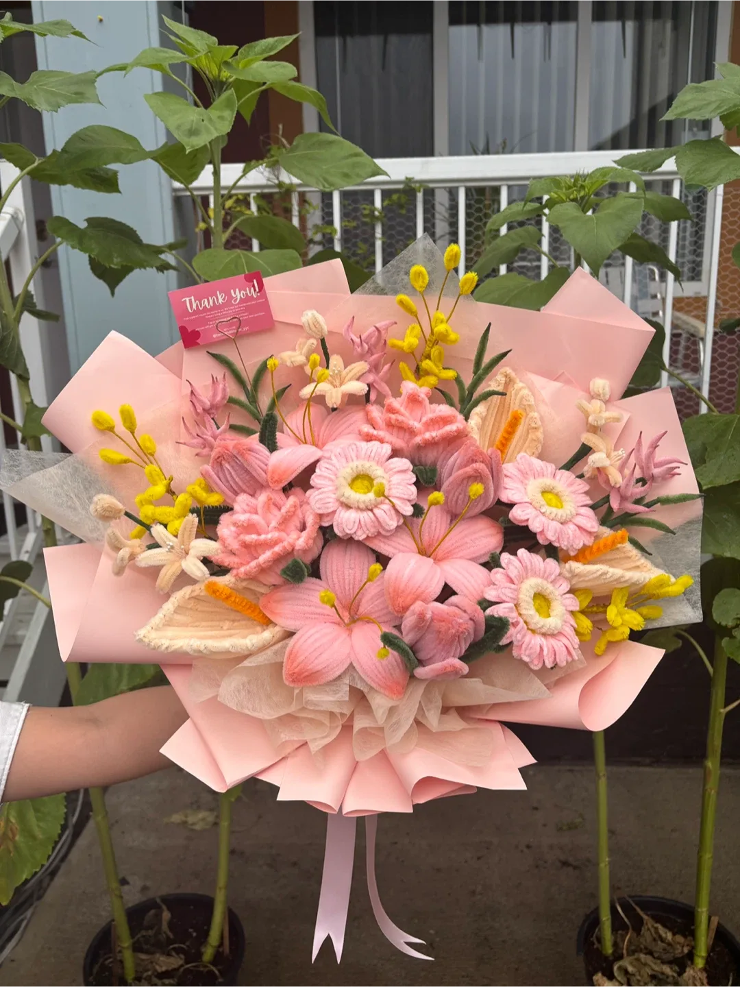 Pink Pipe Cleaner Flower Bouquets image indicator(2)