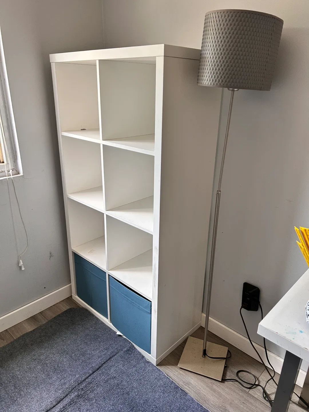 White Shelf Unit IKEA. With two baskets thumbnail