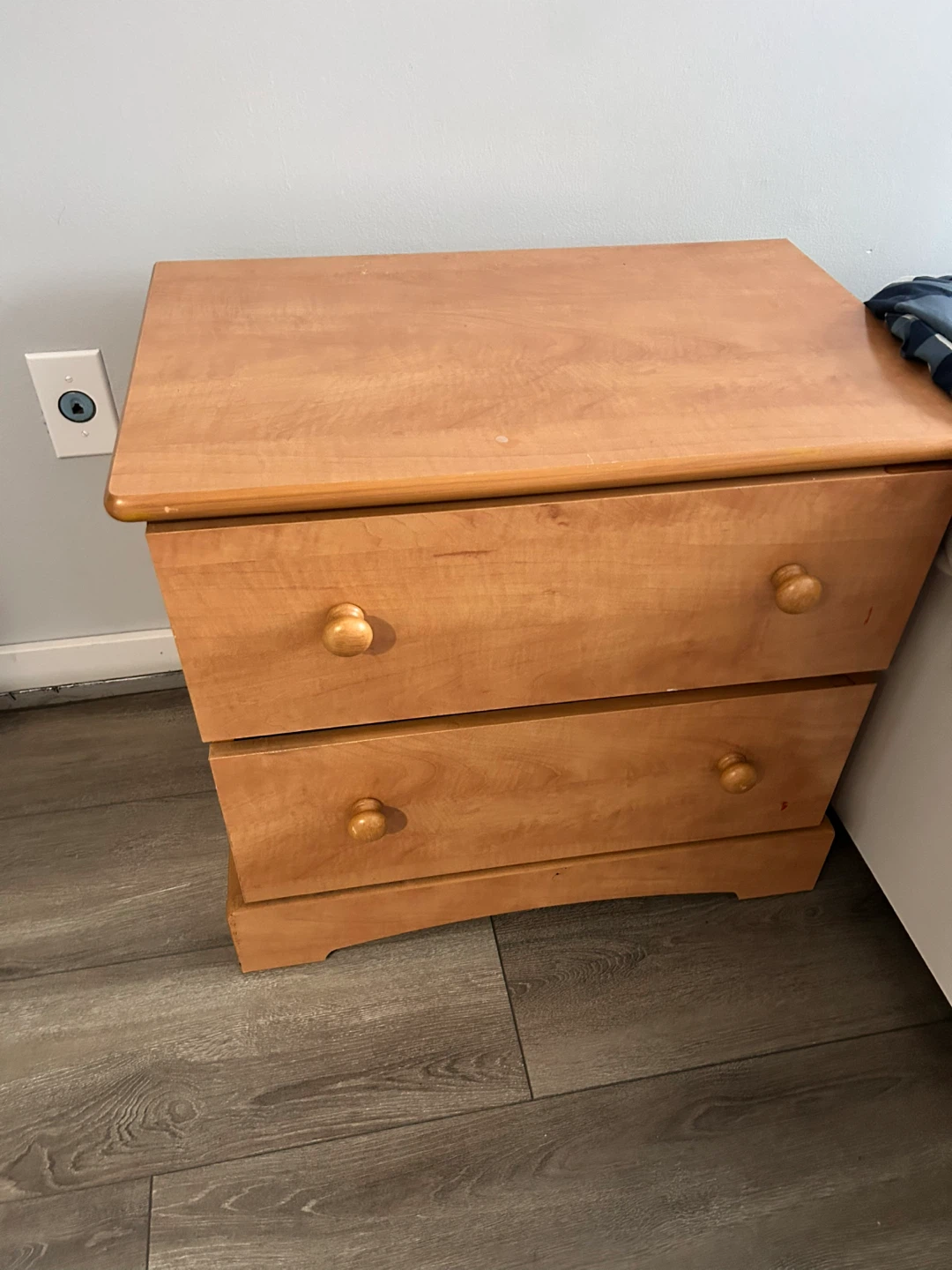 Two Wooden 2-Drawer Nightstands