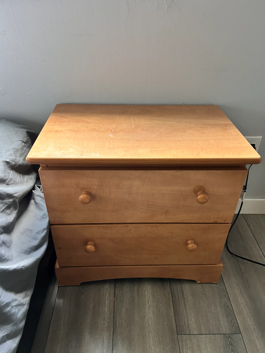 Two Wooden 2-Drawer Nightstands - photo 2