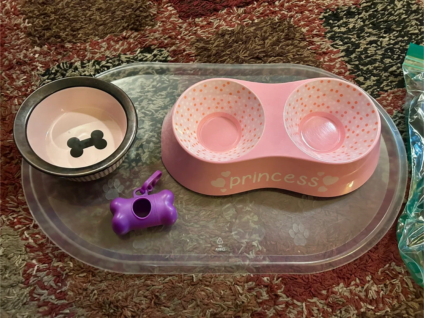 Dog Bowls, Leashes, Clothes Bundle thumbnail