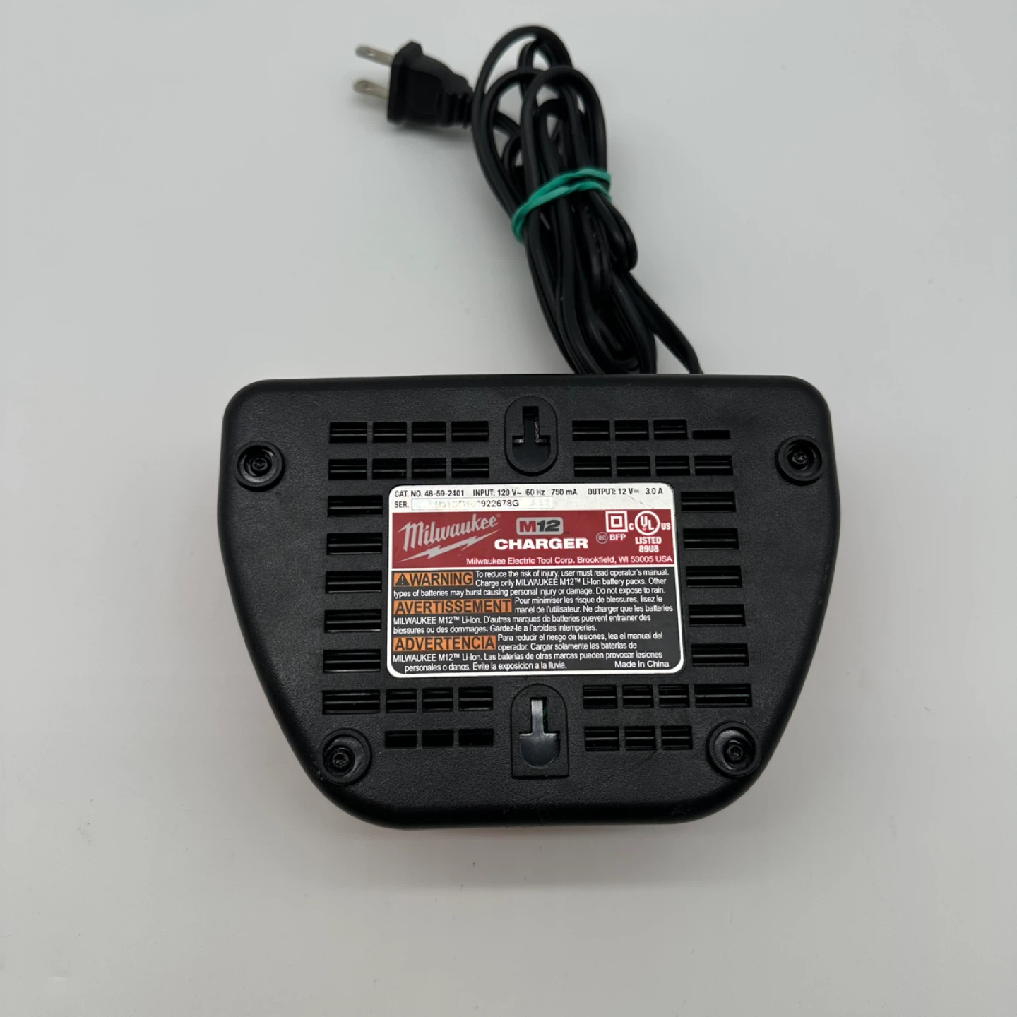 Milwaukee M12 Battery Charger – Model 48-59-2401 - photo 2