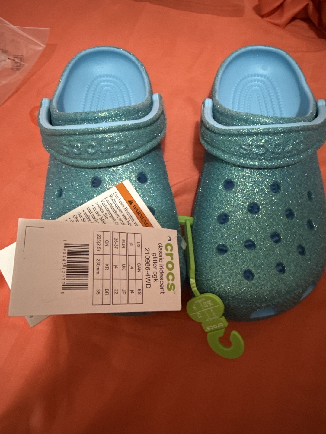 Crocs Classic Iridescent Glitter Clog - Size 6 Women's