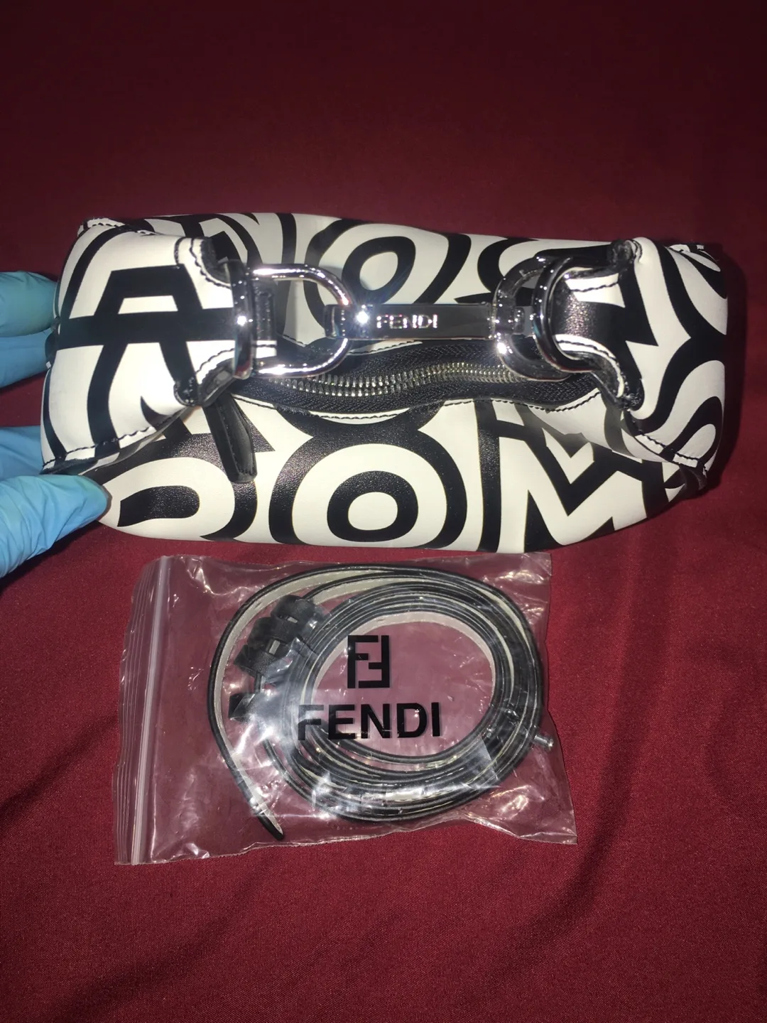 Fendi Roma Hobo Bag - Black & White thumbnail