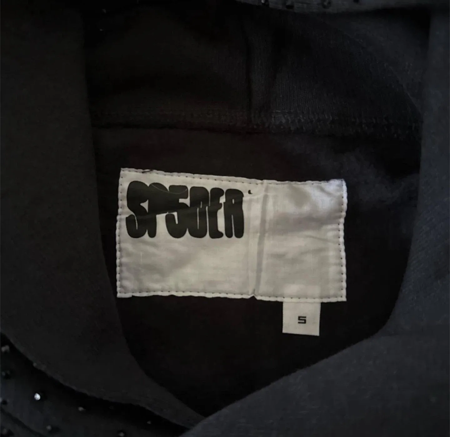 Sp5der VVS Black Rhinestone Logo Hoodie Men’s image indicator(3)