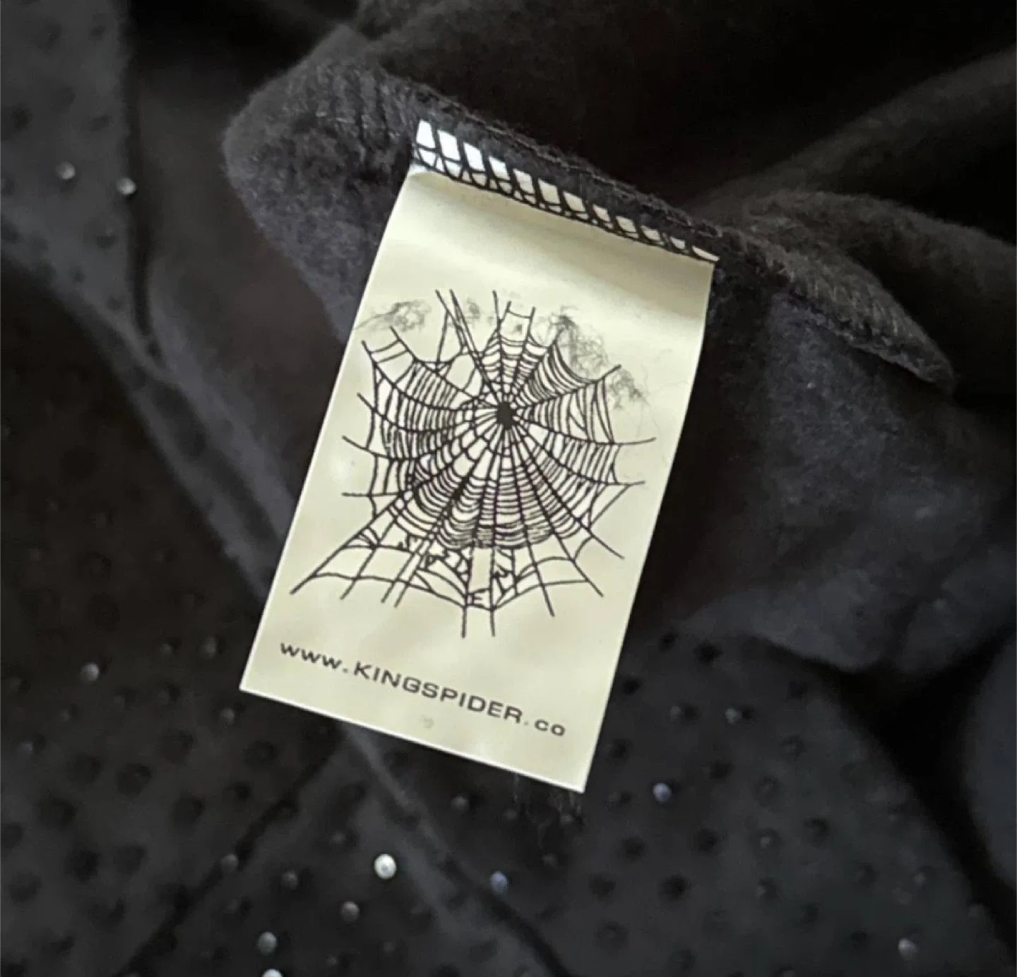 Sp5der VVS Black Rhinestone Logo Hoodie Men’s image indicator(4)