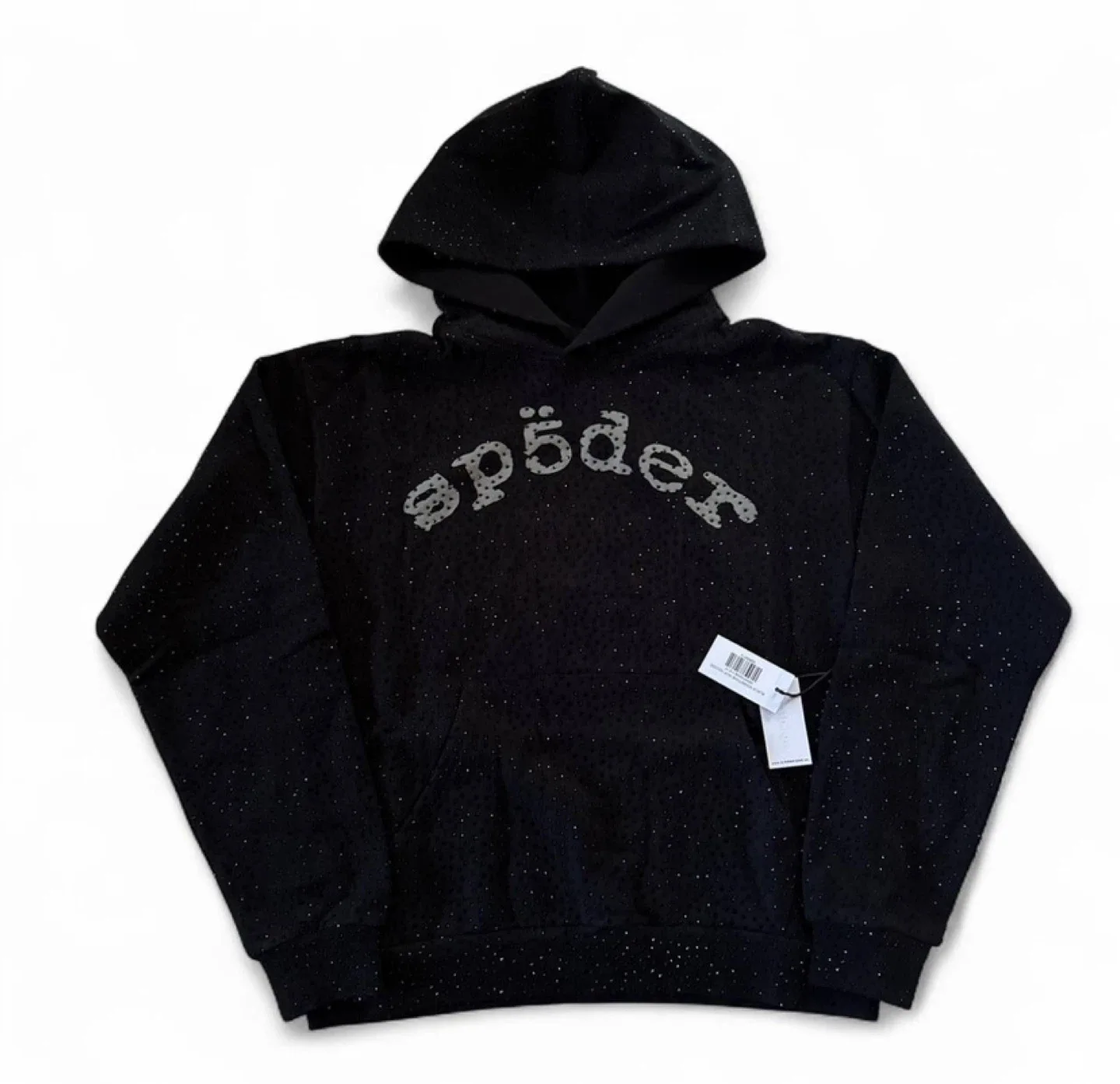 Sp5der VVS Black Rhinestone Logo Hoodie Men’s thumbnail