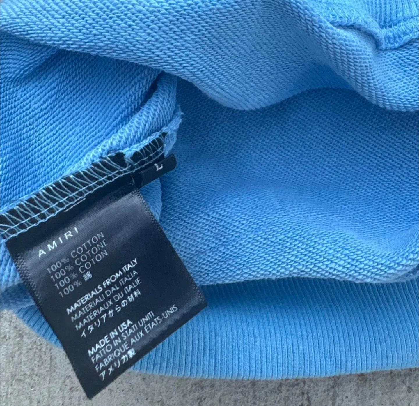 Amiri Blue Staggered Logo Hoodie Men’s - All Sizes image indicator(6)