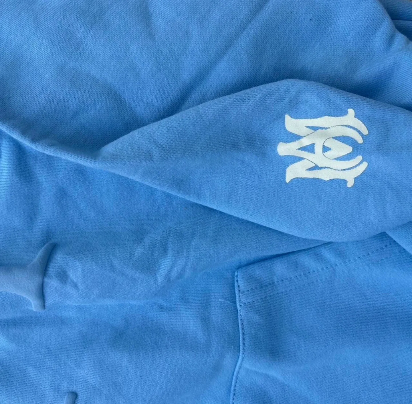 Amiri Blue Staggered Logo Hoodie Men’s - All Sizes image indicator(3)