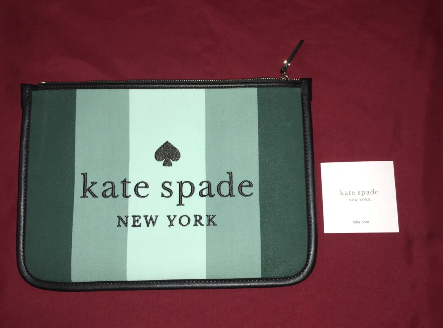 Authentic Kate Spade New York Striped Pouch thumbnail