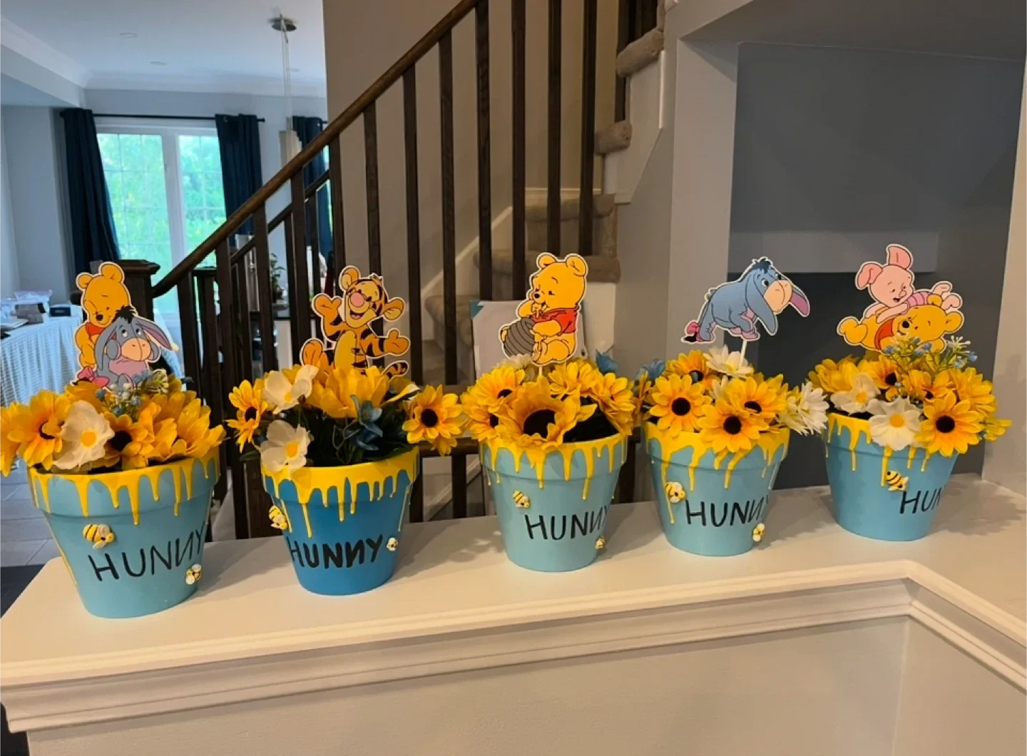 FIVE Winnie the Pooh Flower Pot centrepieces image indicator(2)