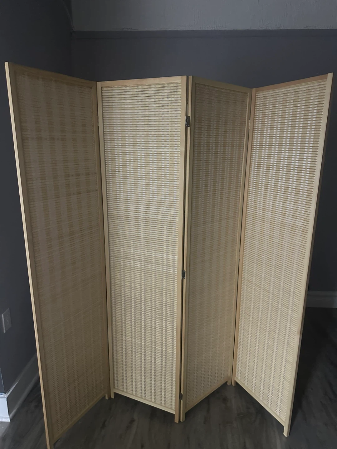 Folding Woven Room Divider - 3 Panel - photo 5