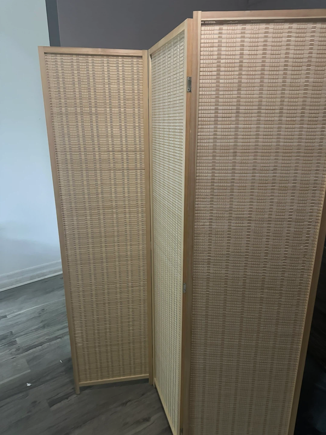 Folding Woven Room Divider - 3 Panel - photo 2