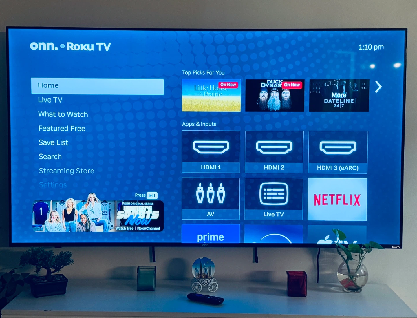 70” onn. Roku TV