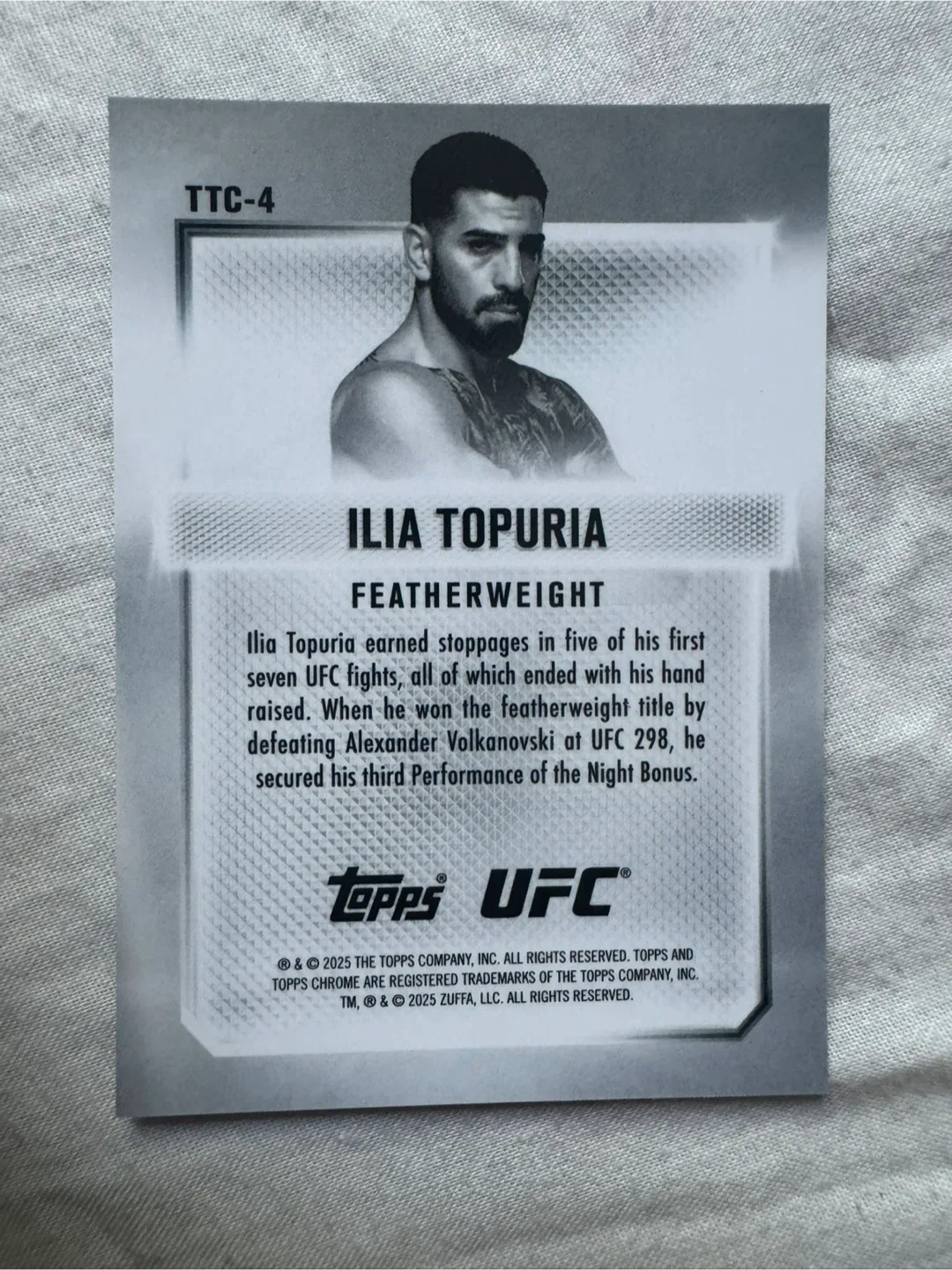Ilia Topuria UFC Topps Chrome Trading Card image indicator(2)