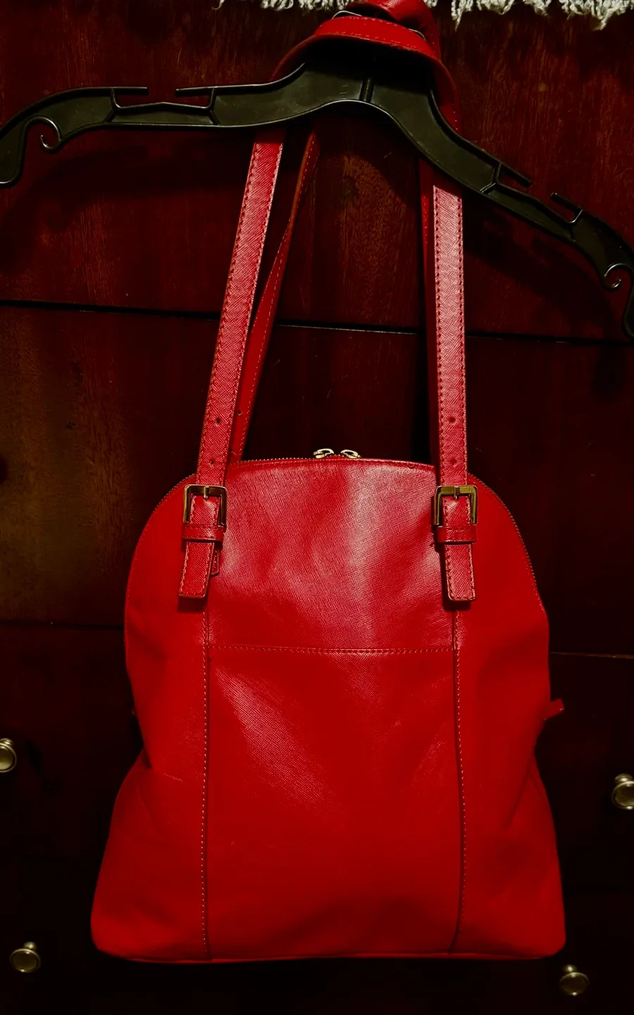 Cynthia Rowley Red Leather Dome Satchel Bag image indicator(9)