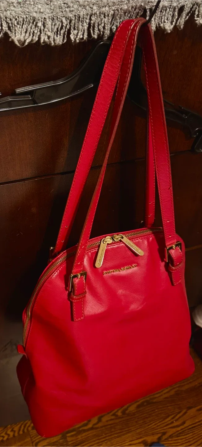 Cynthia Rowley Red Leather Dome Satchel Bag image indicator(10)