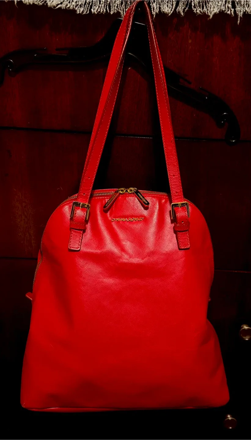 Cynthia Rowley Red Leather Dome Satchel Bag image indicator(8)