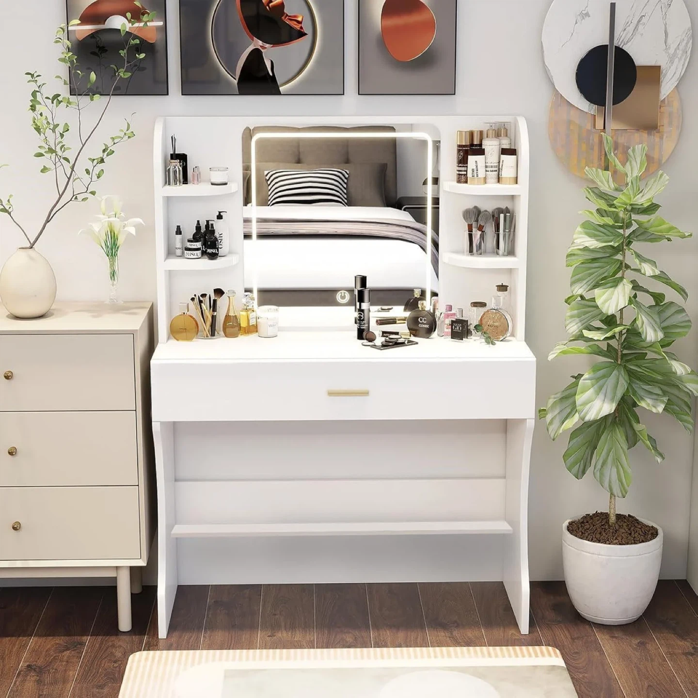 Brand New Vanity Makeup Table with Lighted Mirror - White