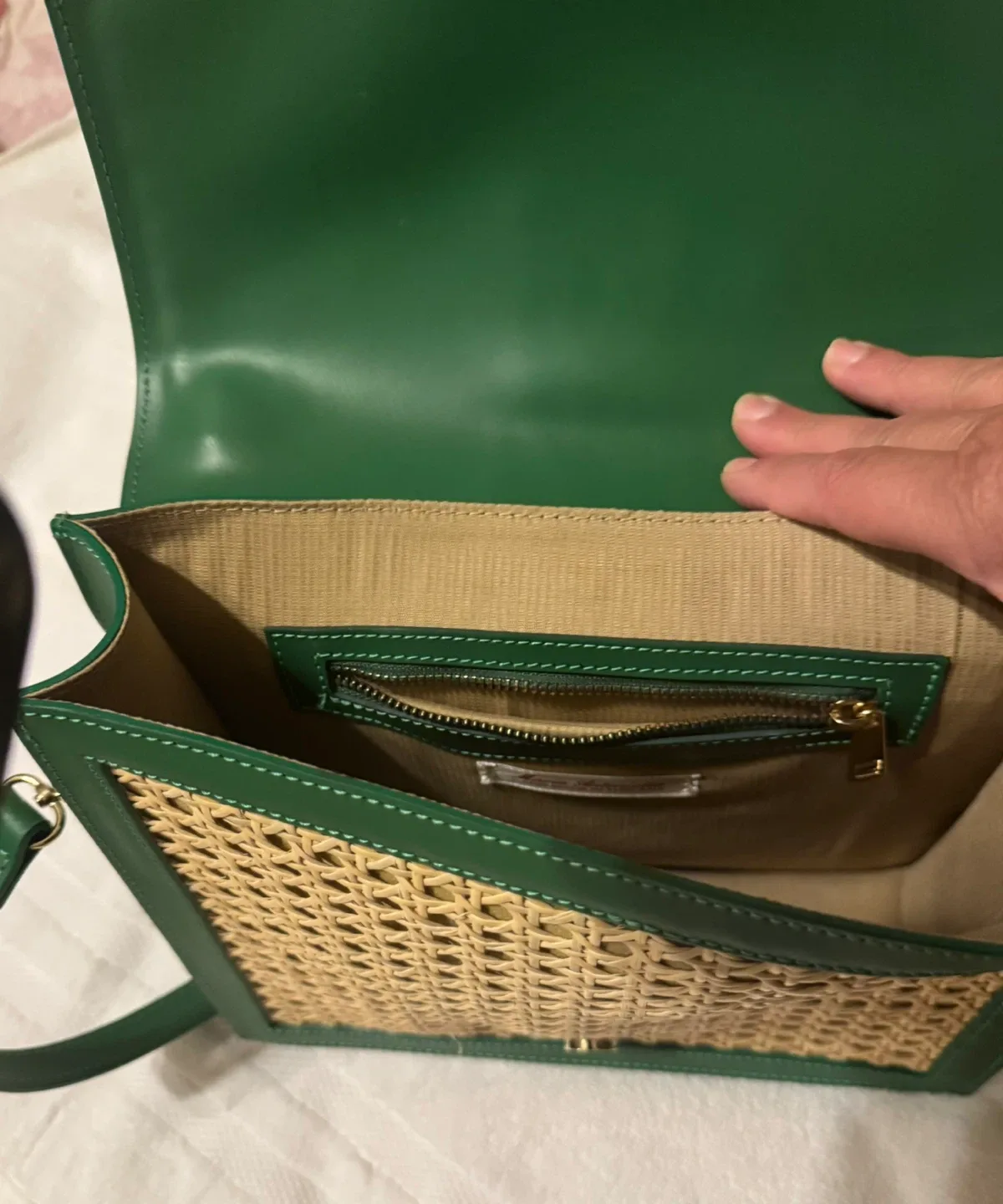 Rare Find 👈 Maria Antonietta Woven Rattan Cane Leather Bag image indicator(5)