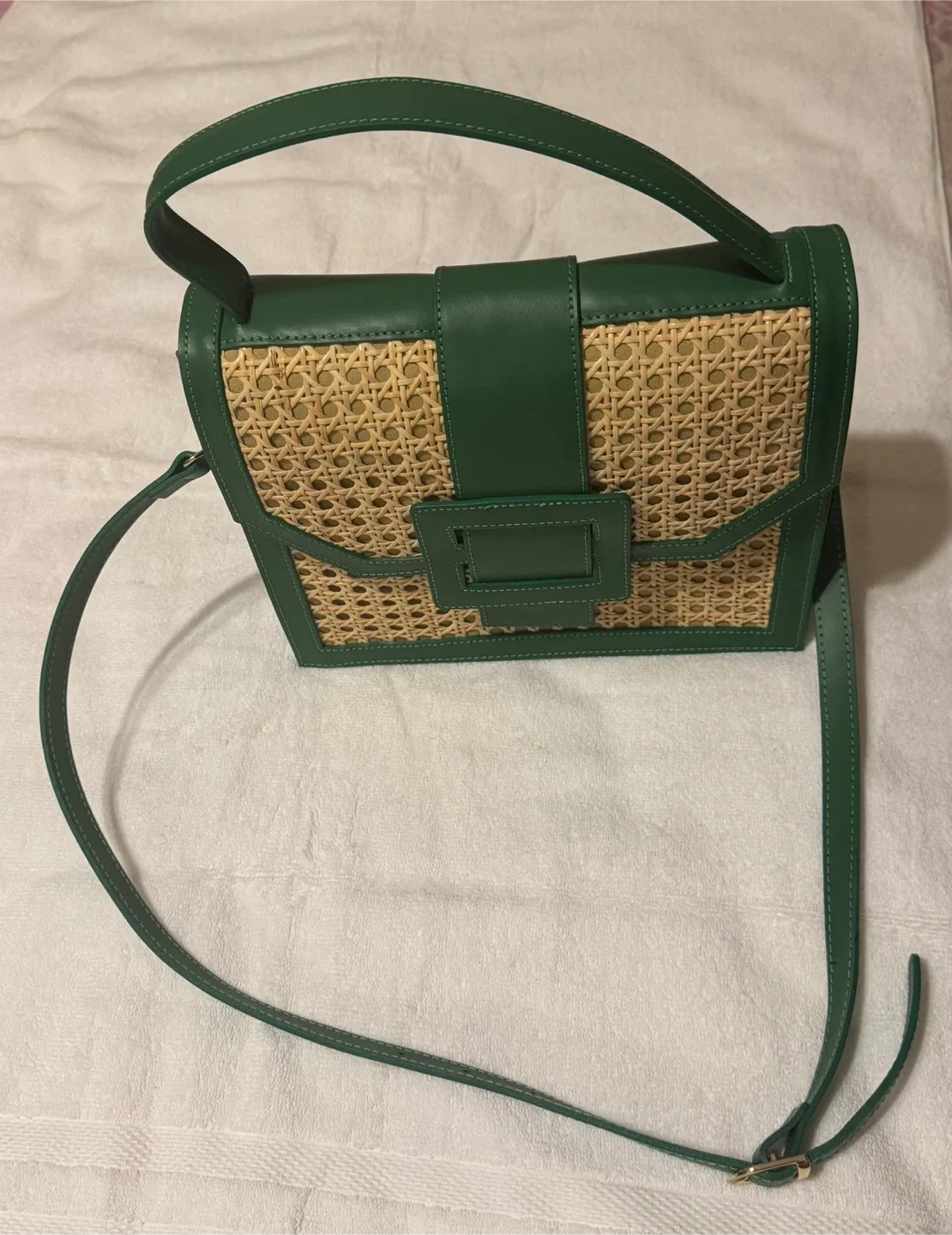 Rare Find 👈 Maria Antonietta Woven Rattan Cane Leather Bag image indicator(3)