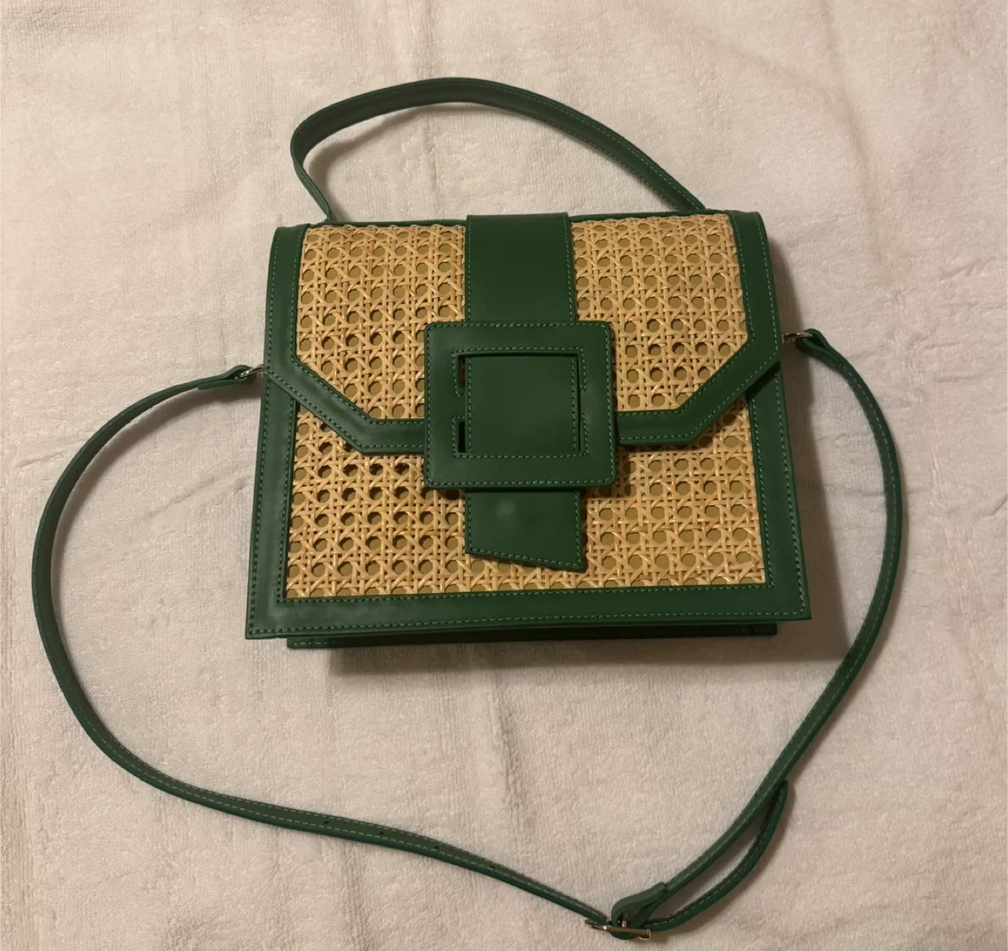 Rare Find 👈 Maria Antonietta Woven Rattan Cane Leather Bag image indicator(2)