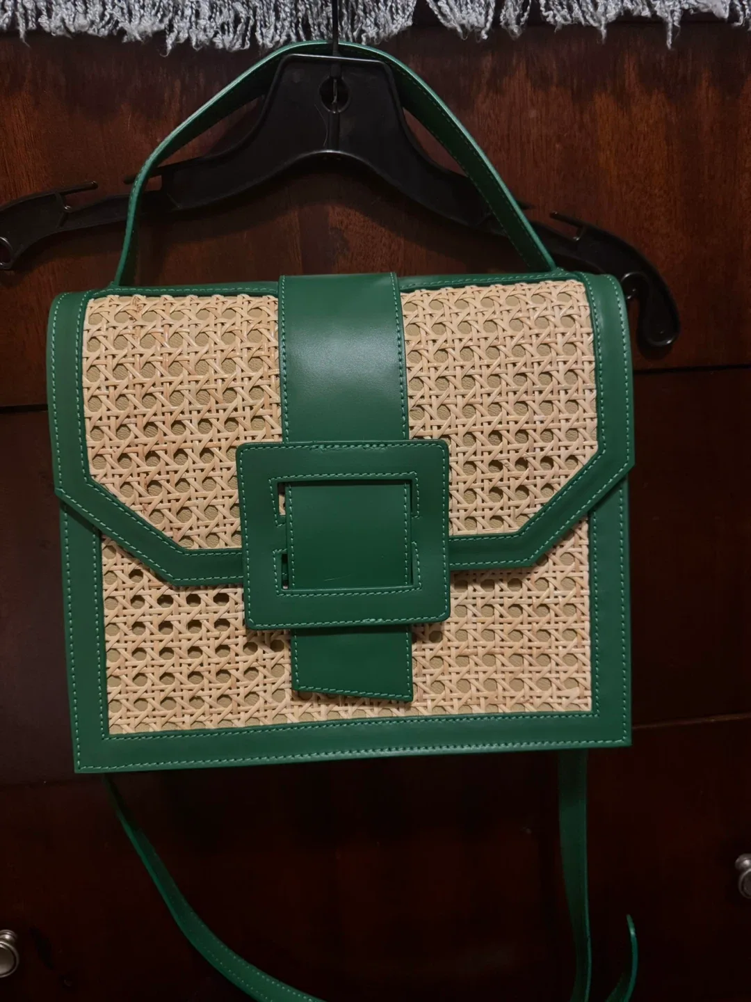 Rare Find 👈 Maria Antonietta Woven Rattan Cane Leather Bag image indicator(7)