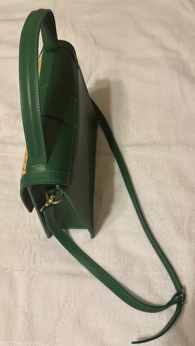 Rare Find 👈 Maria Antonietta Woven Rattan Cane Leather Bag image indicator(10)