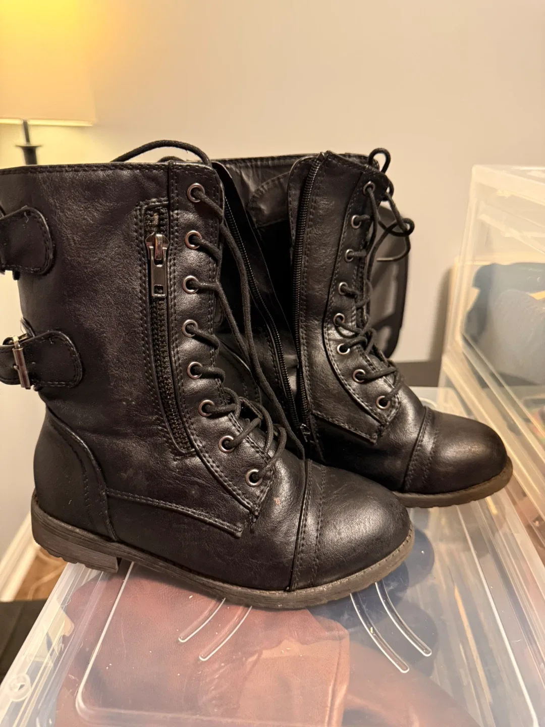 Black Lace-Up Ankle Boots image indicator(2)