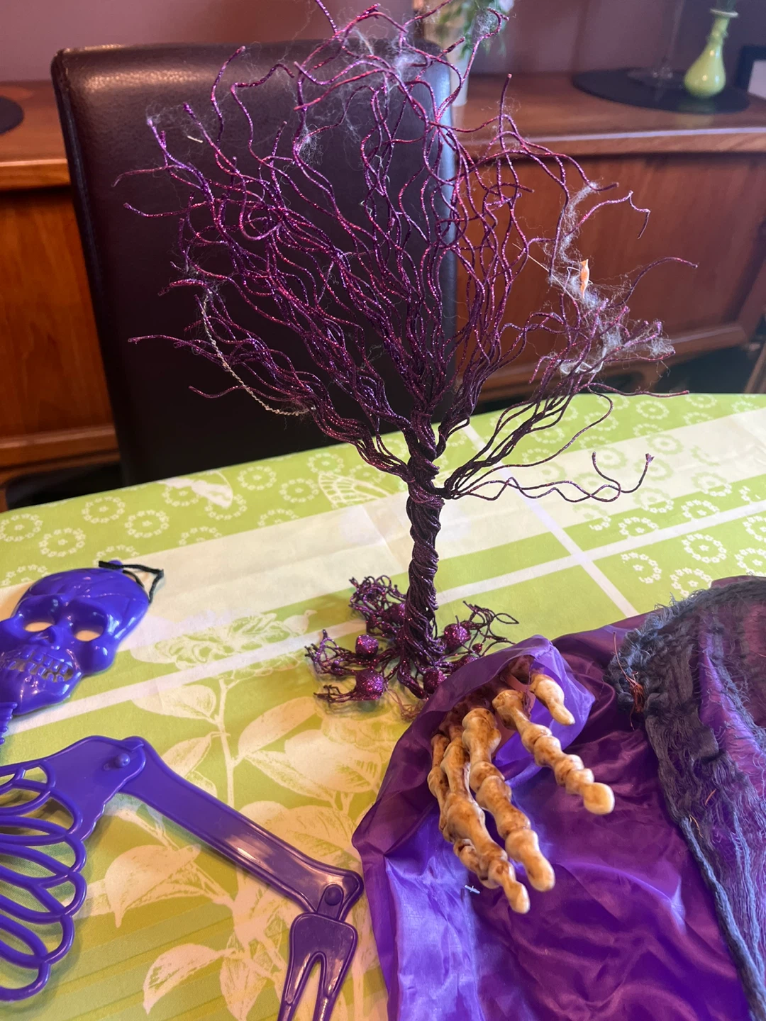 Purple Halloween Decorations - Skeleton & Witch - photo 3