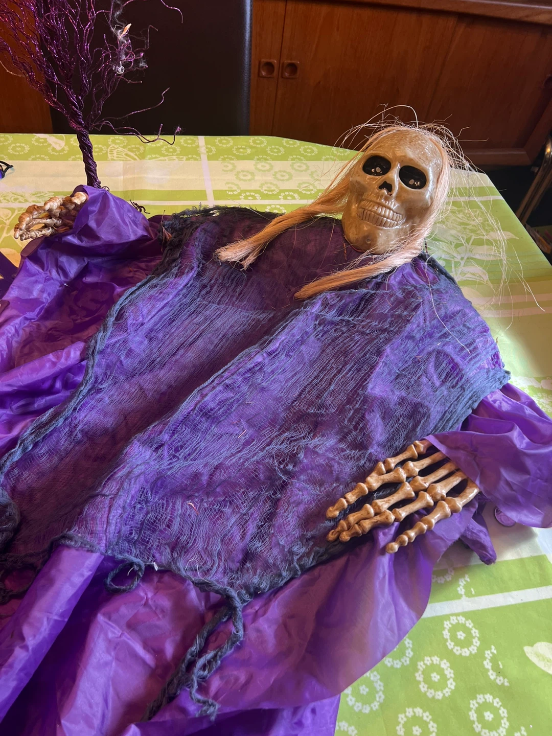 Purple Halloween Decorations - Skeleton & Witch - photo 2