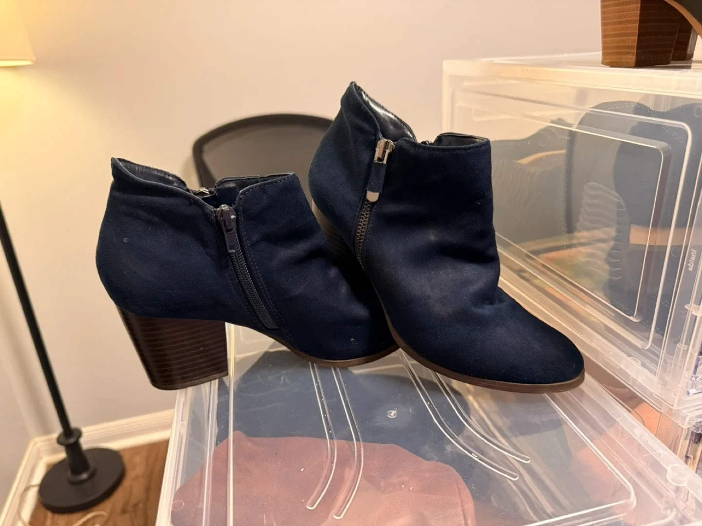 Aria Navy Blue Ankle Boots thumbnail