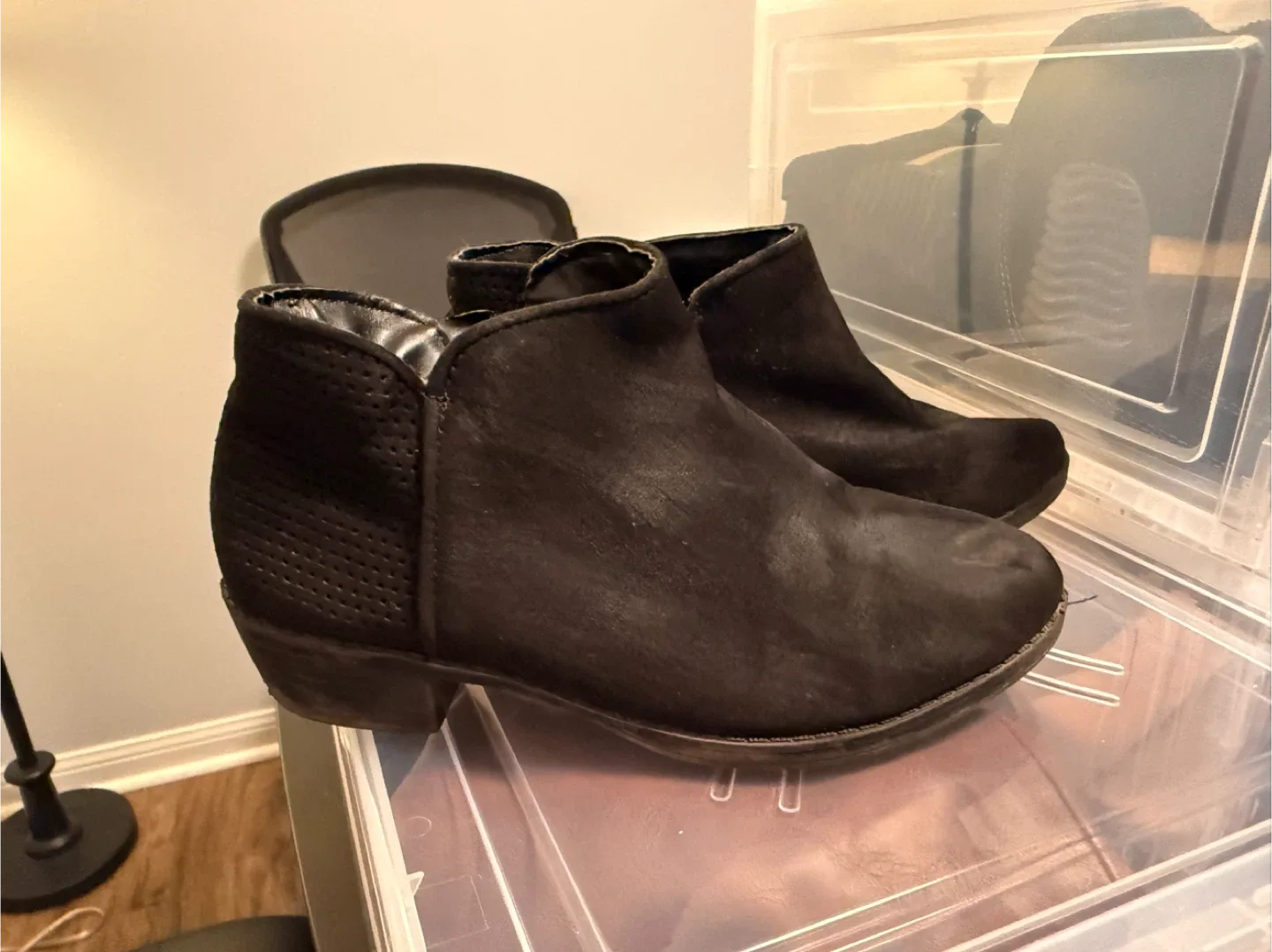 Black Ankle Boots - Size Unknown thumbnail