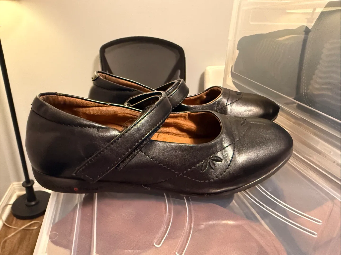 Pediped Black Leather Mary Janes - Size of kids 6 to 8 years image indicator(2)