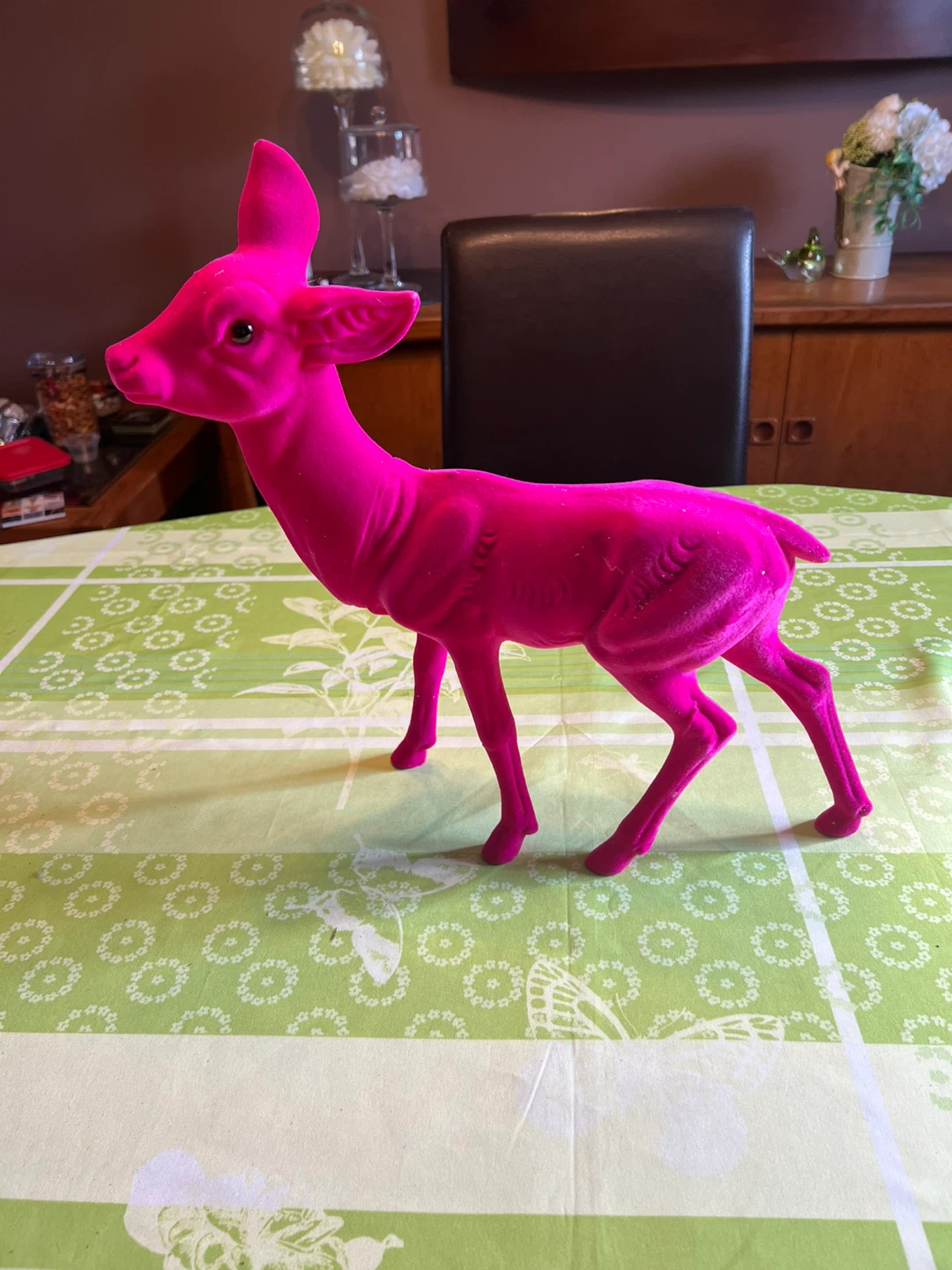 Pink Velvet Deer Decoration