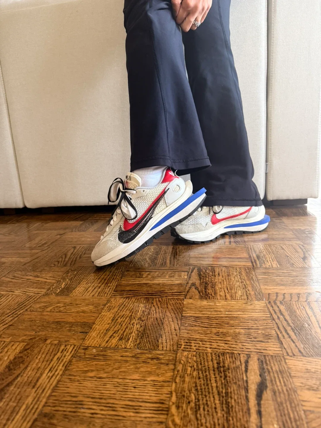 Nike x Sacai Vaporwaffle Cream Sneakers thumbnail