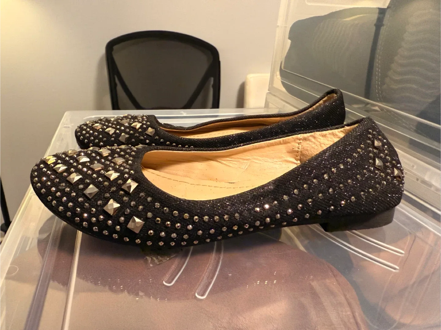 Rooz Black Studded Ballet Flats image indicator(2)
