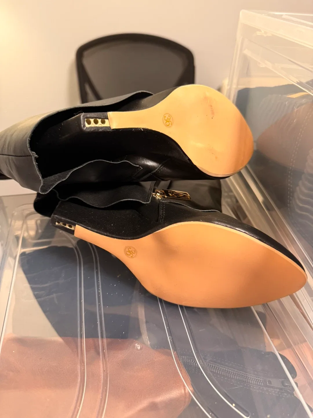 MICHAEL Michael Kors Black Leather Boots - Size 6.5 or 7 image indicator(3)