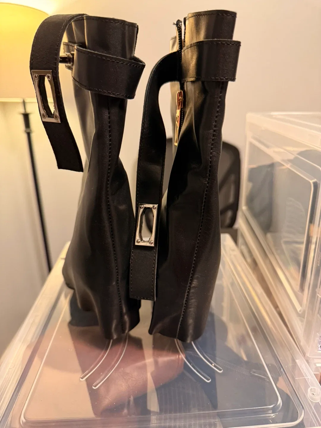 MICHAEL Michael Kors Black Leather Boots - Size 6.5 or 7 image indicator(4)