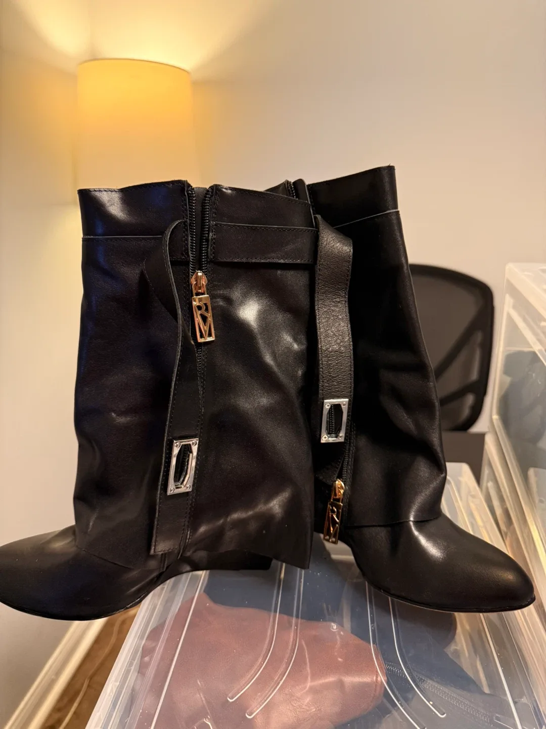 MICHAEL Michael Kors Black Leather Boots - Size 6 thumbnail