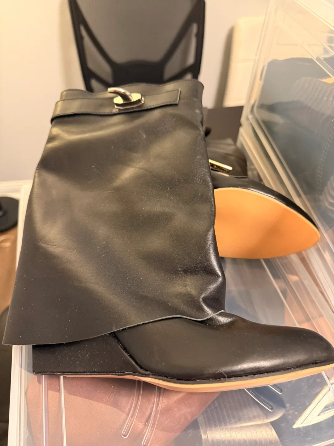 MICHAEL Michael Kors Black Leather Boots - Size 6.5 or 7 image indicator(2)