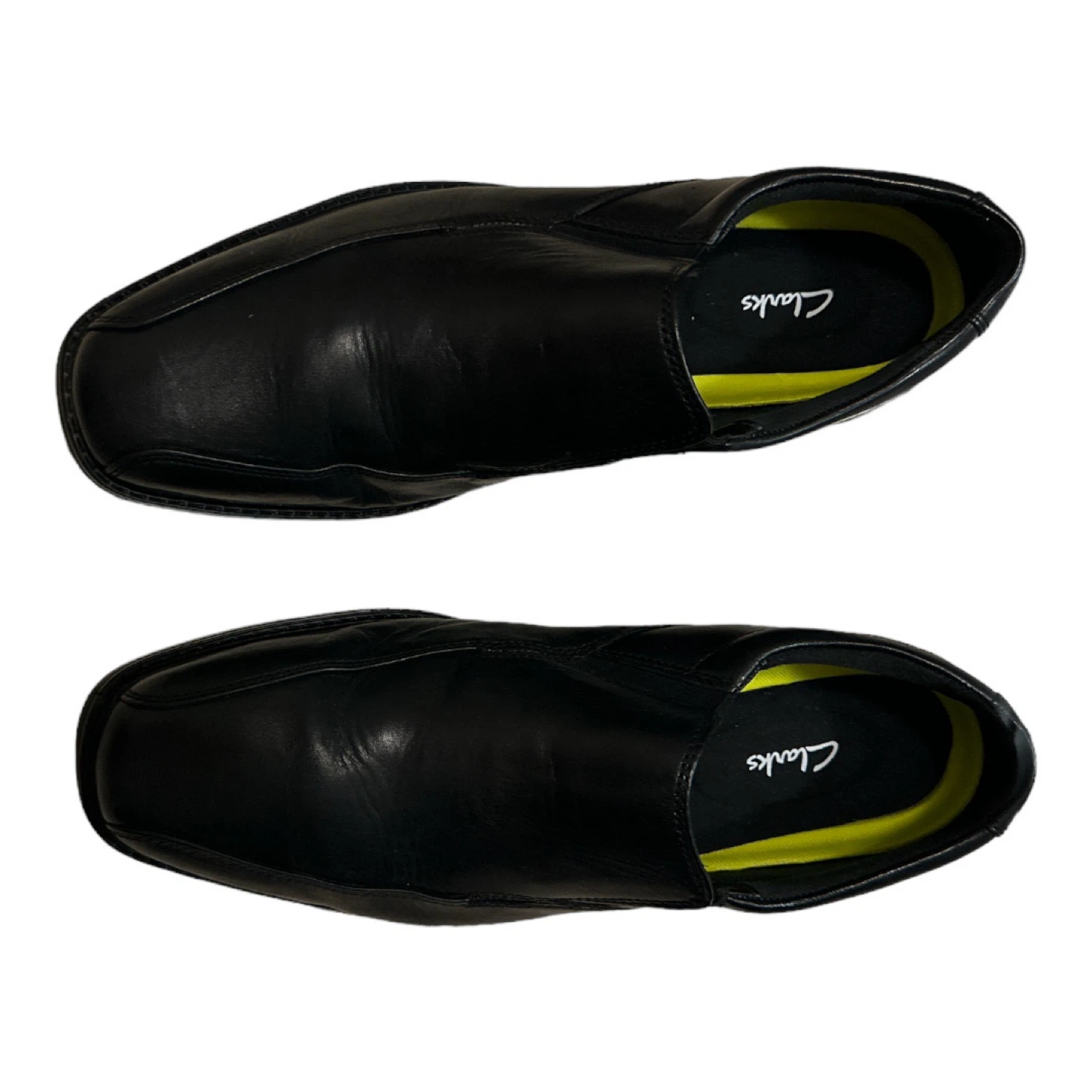 Clarks Mens Black Leather Slip-On Shoes - Size 9 - photo 2