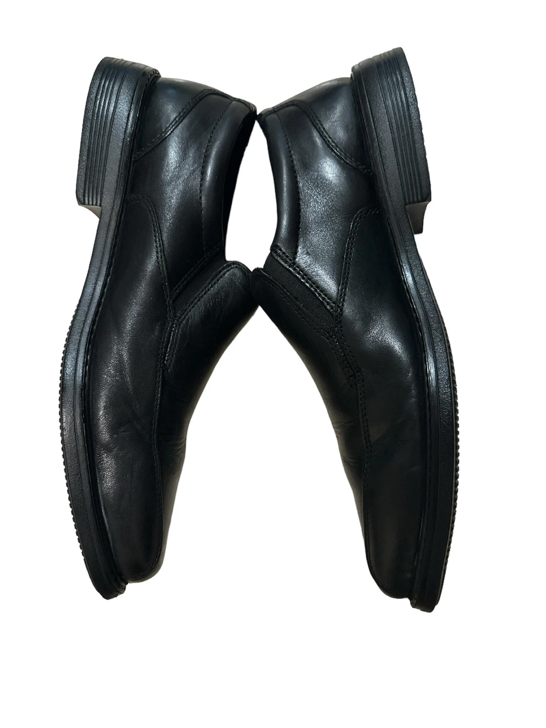Clarks Mens Black Leather Slip-On Shoes - Size 9 - photo 3