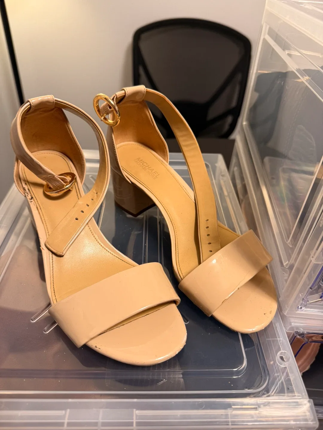 Michael Kors Nude Block Heel Sandals - Size 7 thumbnail
