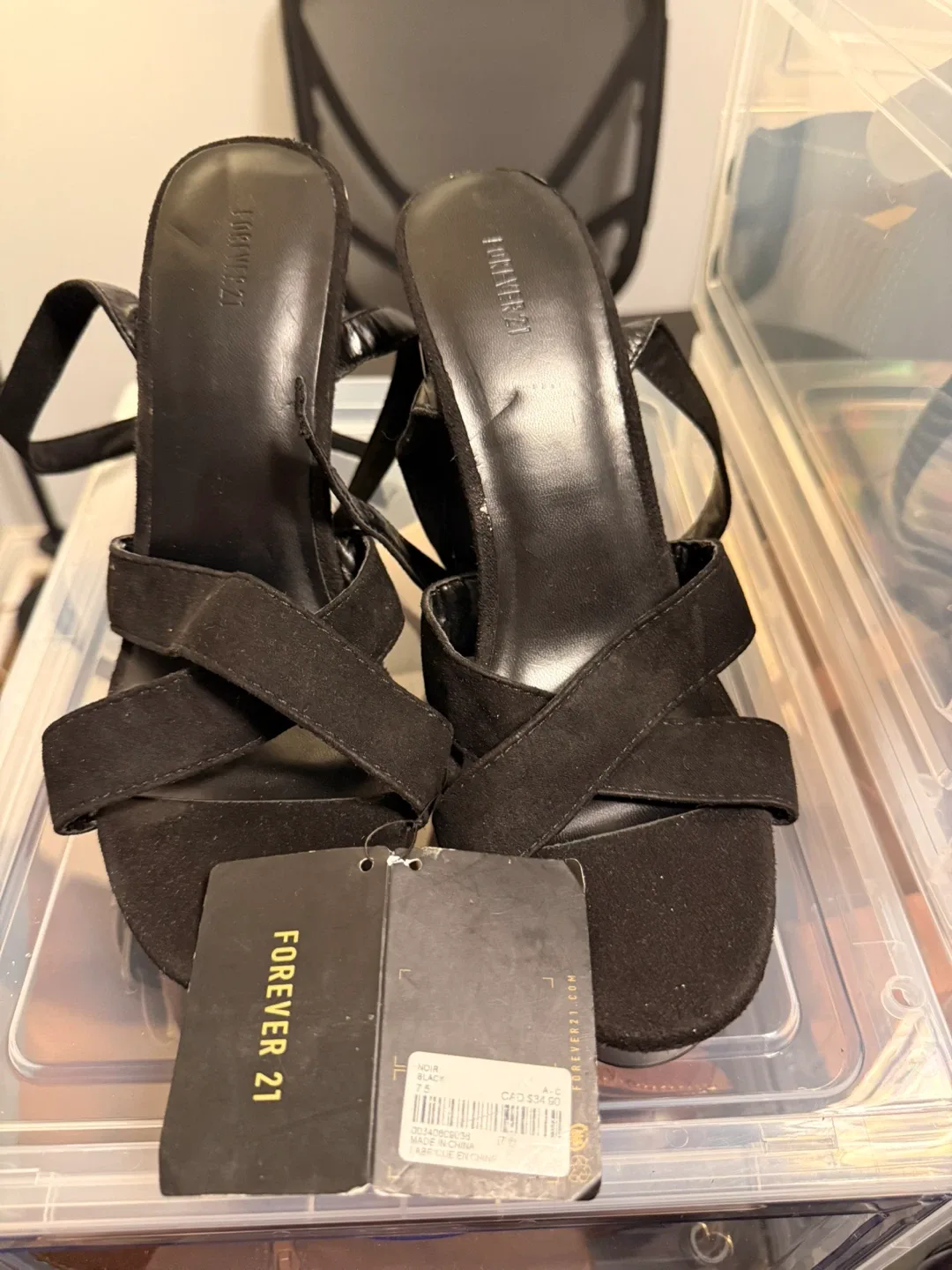 Forever 21 Black Heels Size 7.5 thumbnail