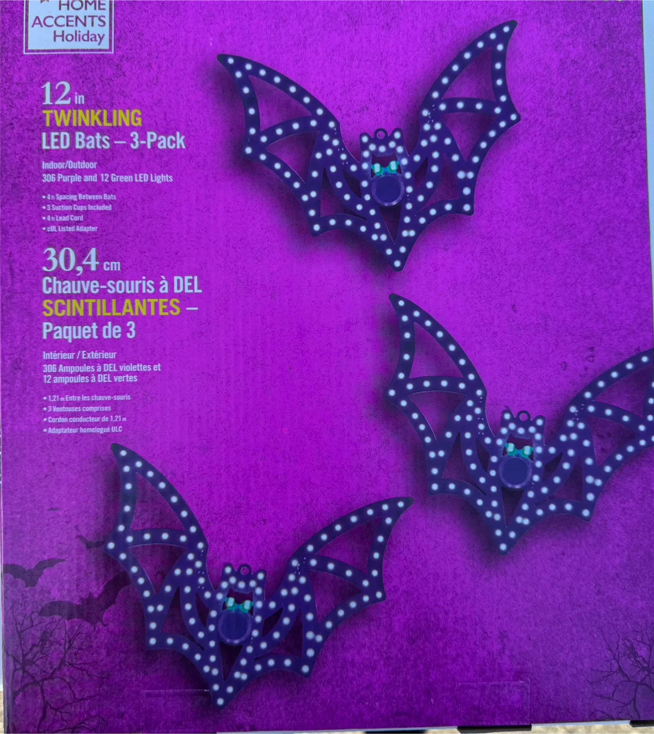 Home Accents Holiday Twinkling LED Bats - 3 Pack thumbnail