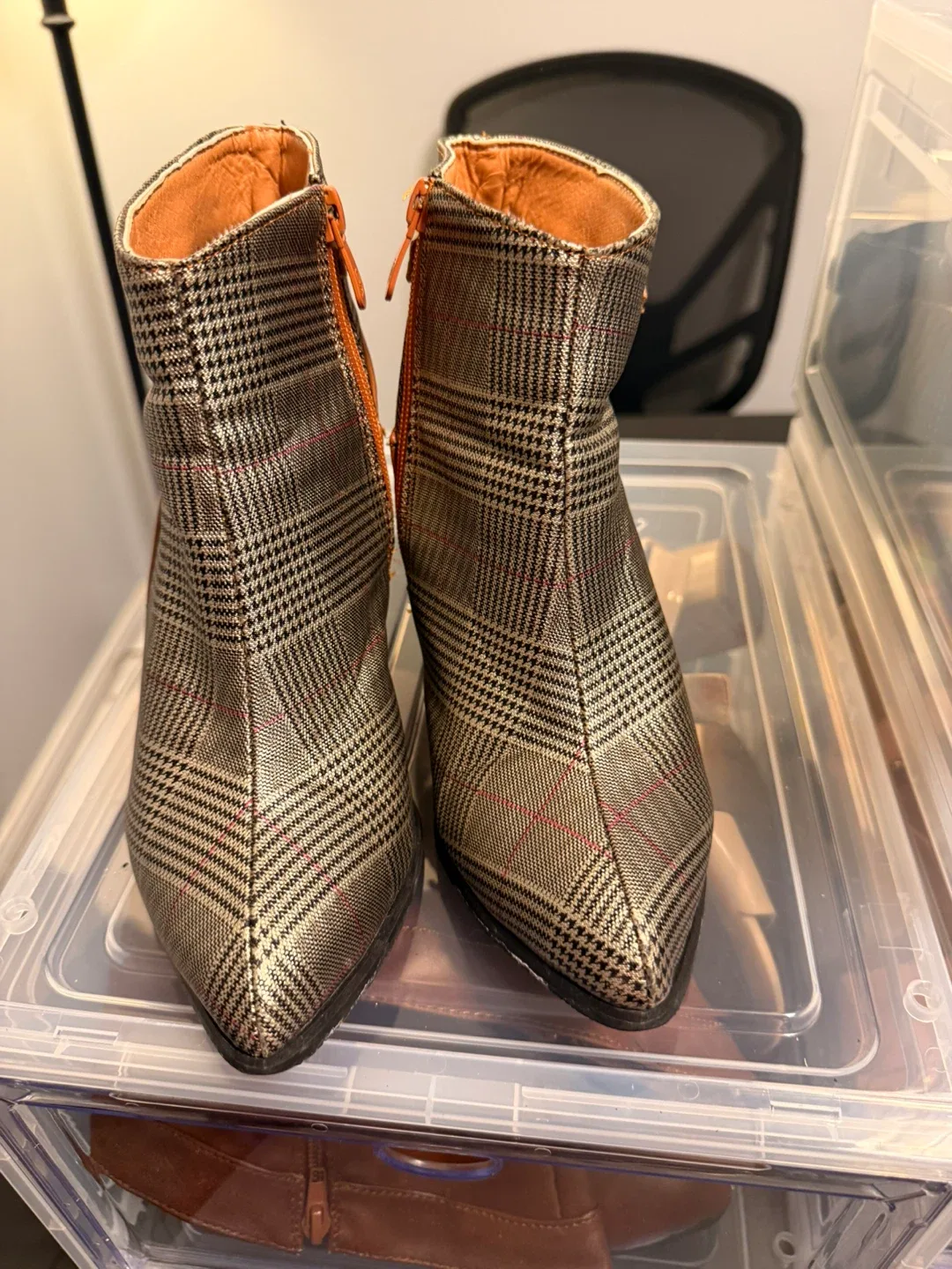 Glen Plaid Ankle Boots - Size 7 thumbnail