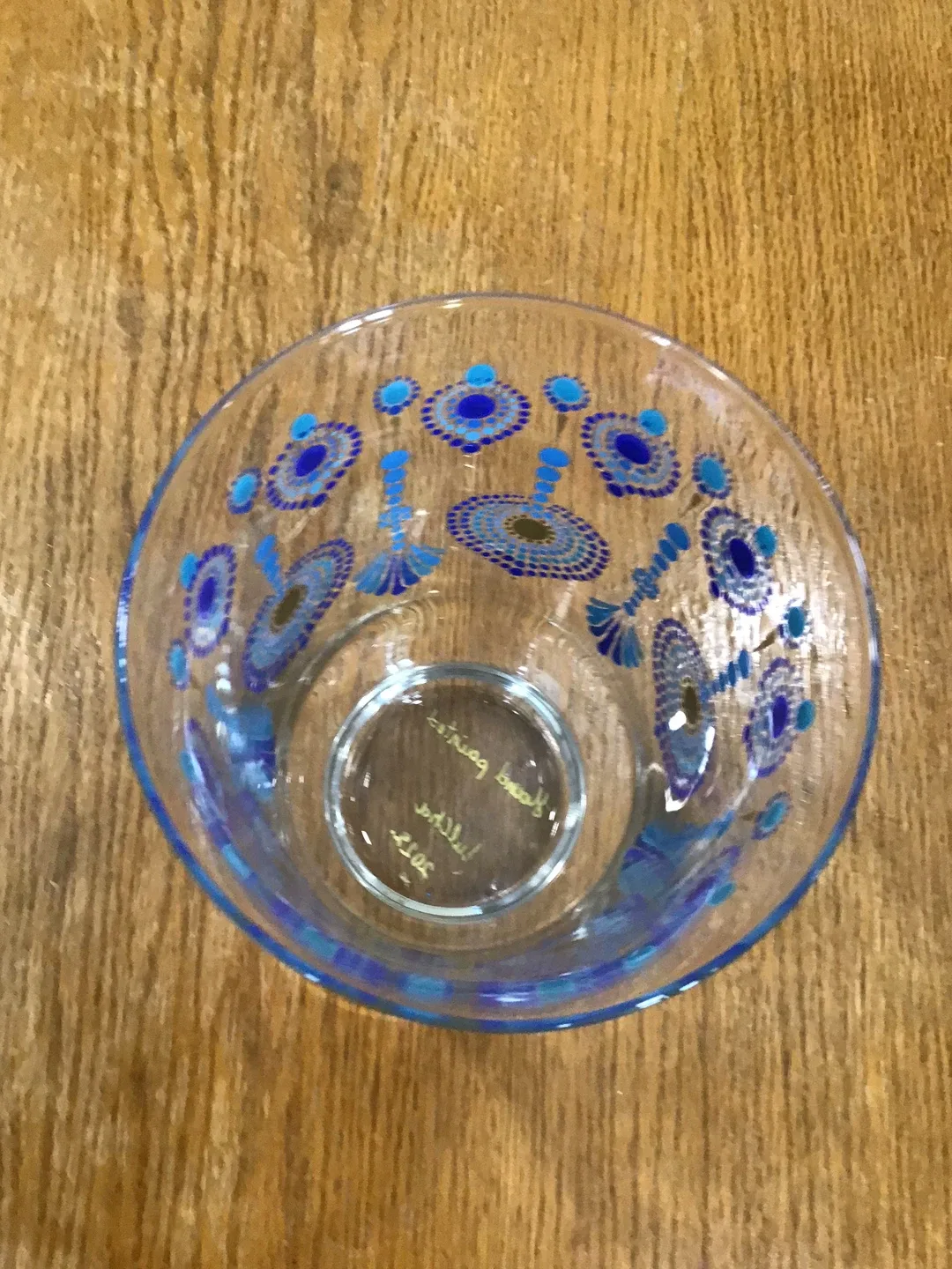 Hand Painted Sulcha Glass Bowl - Blue Pattern image indicator(4)