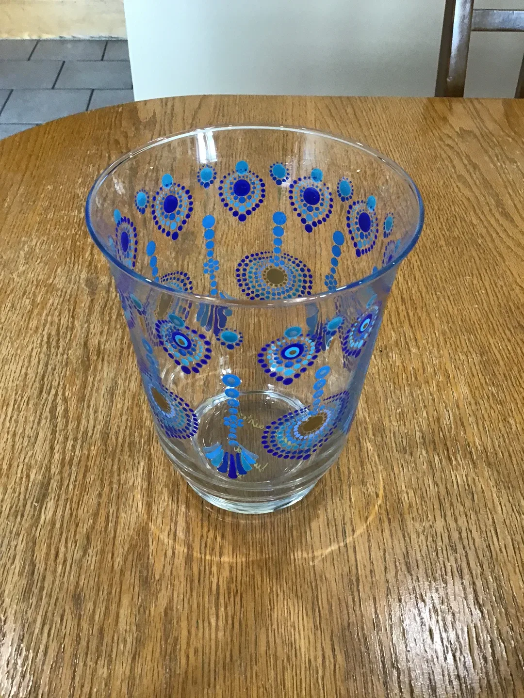 Hand Painted Sulcha Glass Bowl - Blue Pattern image indicator(5)