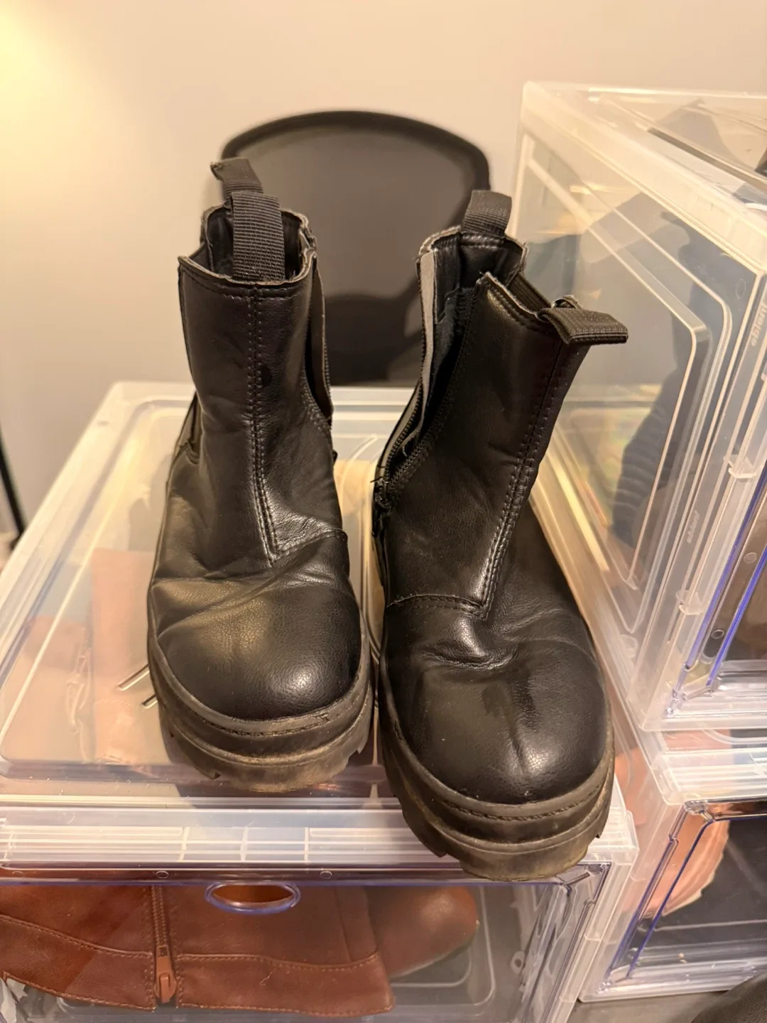 Black Ankle Boots - Size for kids ages 6 to 8 thumbnail
